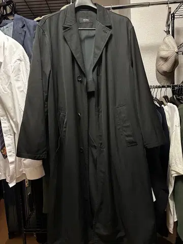 블랙 체스터 롱 코트