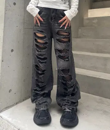 데미지 와이드 데님