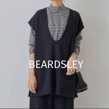 BEARDSLEY 부클레 종이상자 풀오버 베스트 블랙