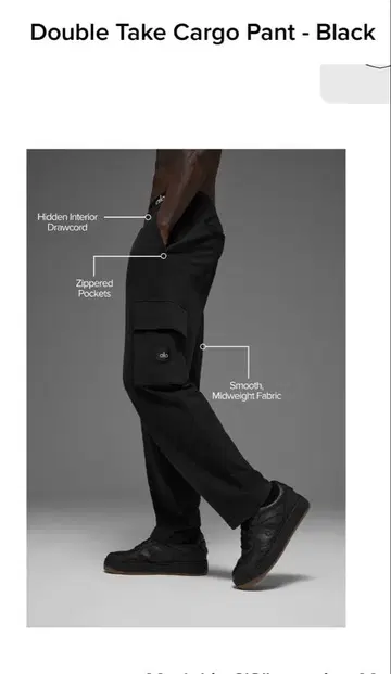 alo 애로우 Double Take 카고 팬츠 - Black