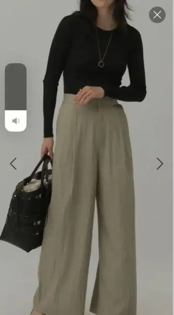 Chaos 카오스 베이지 와이드 팬츠 하이웨스트