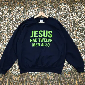 해외 구제 의류 GILDAN 길단 예수 그리스도 12사도 로고 맨투맨