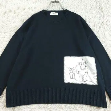 새상품급 OHGA 최근 모델 코끼리 애니멀 패치워크 니트 스웨터