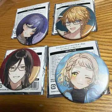 니지산지 패셔너블 오텀 랜덤 매트 캔 배지 4종 일괄