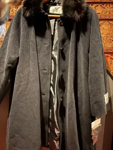 ANGORA 블랙 울 롱 코트