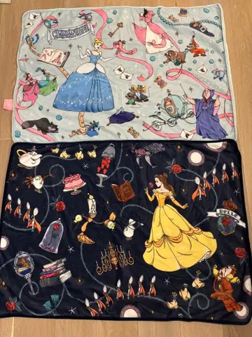 디즈니 미녀와 야수 신데렐라 담요, 담요 2개 세트