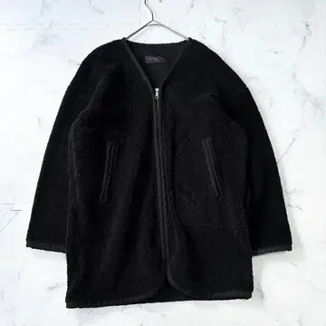 인기 그랑마마도터 블랙 플리스 롱 코트 S