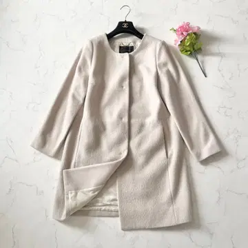 언타이틀 노카라 코트 울 알파카 모헤어 아이보리 3L