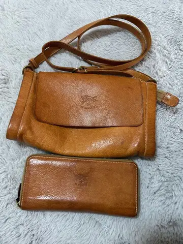 일비종떼 장지갑 가방 세트 주름 가죽