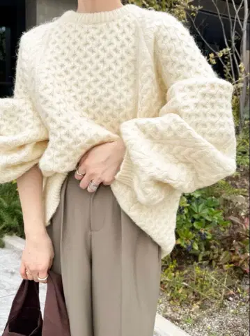 새상품급 selectMOCA 오버 사이즈 허니콤 니트