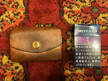 가죽 3단 폴더형 지갑 브라운