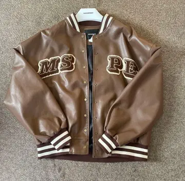 M.P.studios 가죽 바시티 자켓
