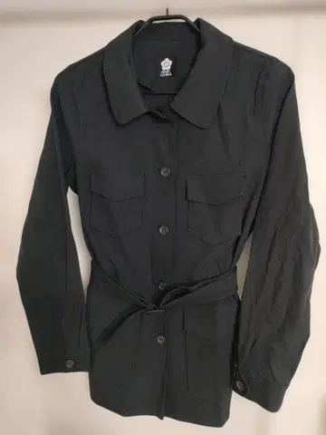 새상품급 MARYQUANT 마리퀀트 벨트 부착 사파리 자켓 M 블랙