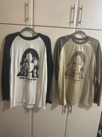 래글런 슬리브 롱 T 2장 세트