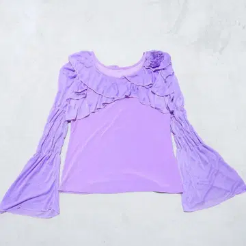 F7-3765 프릴 달린 긴팔 상의 벨 슬리브 비침