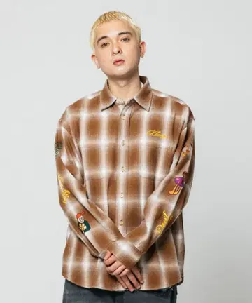 XLARGE 플란넬 셔츠 브라운 갈색 M