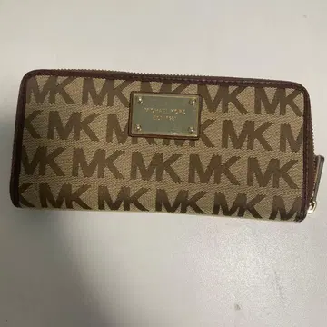 MICHAEL KORS MK 로고 장지갑 베이지/브라운
