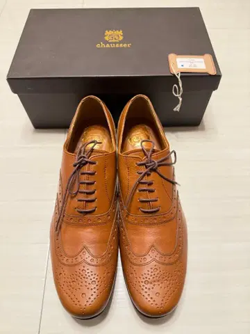 [ 미사용 ] chausser 브라운 가죽 신발