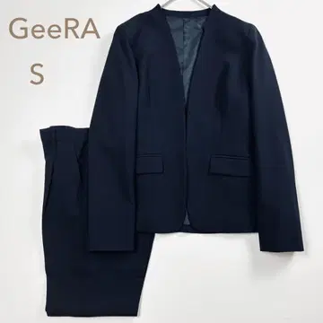 컨디션 최상 지라 노카라 테이퍼드 팬츠 수트 워셔블 네이비 7 S