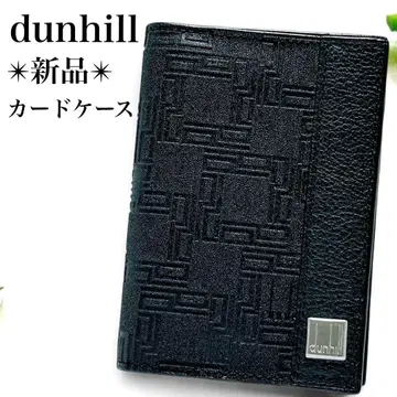 미사용 던힐 명함지갑 카드 케이스 디-에이트 PVC 가죽 블랙