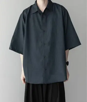 remer 루즈 신세틱 린넨 오버 셔츠 다크 블루 M 사이즈