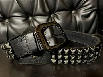 천연 가죽 스터드 벨트(Y2K)