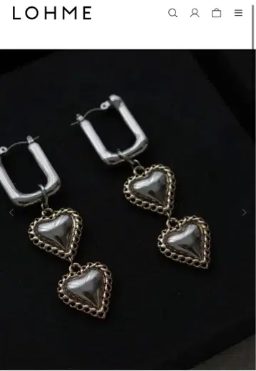 LOHME BigSquareDoubleHeartChainPierce