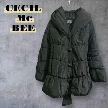CECIL McBEE 비쥬 버튼 다운 코트 블랙 M