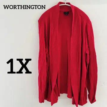 WORTHINGTON [ 1X ] 빨간색 가디건 레드