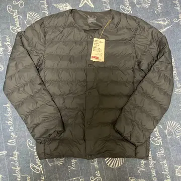 미사용 새상품 무인양품 노카라 다운 자켓 다크 그레이 L 사이즈