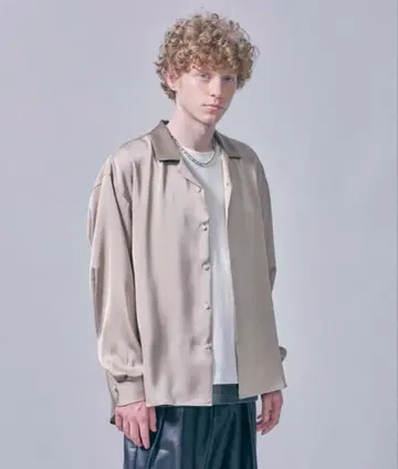 tk.takeo kikuchi 바이컬러 오픈 카라 셔츠