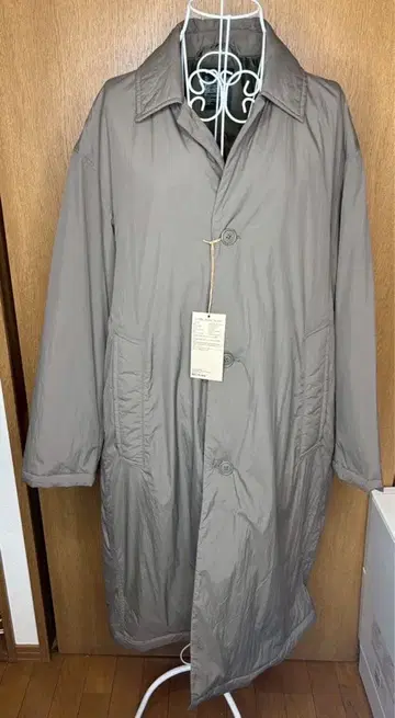 미사용 무인양품 워셔블 솜 스텐카라 코트 M 다크 모카 브라운