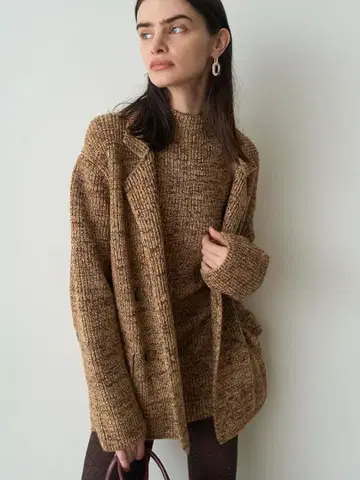 SNIDEL 니트 자켓 미니 니트 원피스 카멜 세트