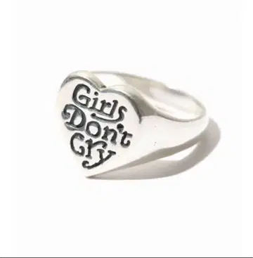 Girls Don't Cry 하트형 실버 반지 9호