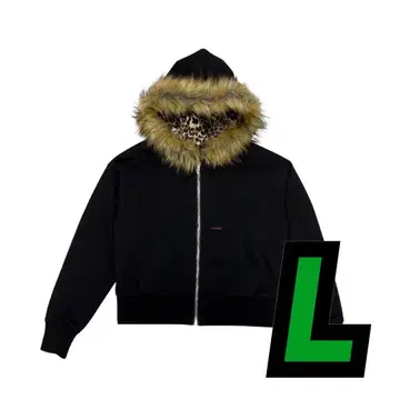 9/S project FUR ZIP HOODIE - BLACK