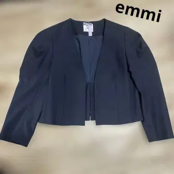 emmi atelier 노카라 자켓 네이비 퍼프 슬리브