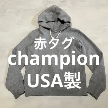 USA제 챔피온 리버스 위브 복각 단색 빨간색 택 M