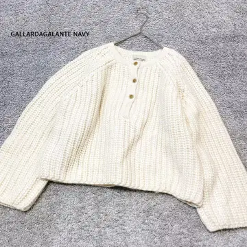 [ 개럴개런트 네이비 ] 헨리넥 니트 두꺼운 원단 볼륨