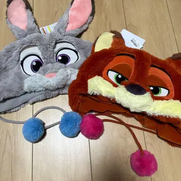 디즈니 주토피아 주디 닉 팬캡 모자 세트