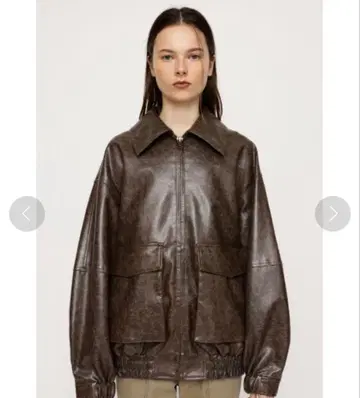 SLY FAUX LEATHER ZIP UP 블루종