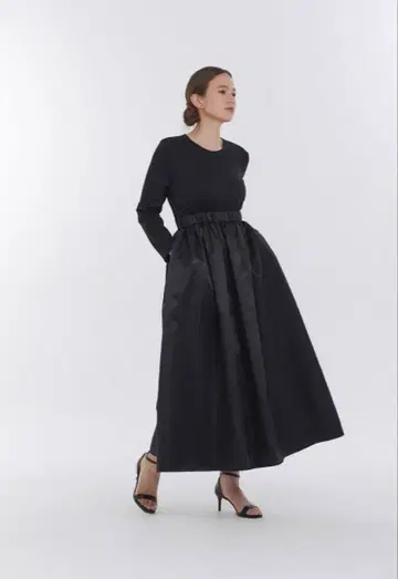 하이웨스트 새틴 드레스 36