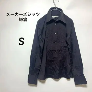 플리츠 장식 셔츠 [ S ] 다크 브라운 [ 가마쿠라 셔츠 ] 새상품급