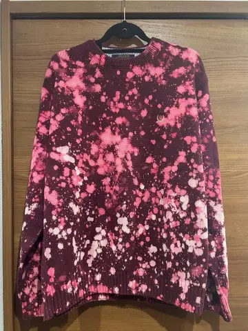 TOMMY HILFIGER 00s 타이다이 패턴 두꺼운 원단 니트 블리치