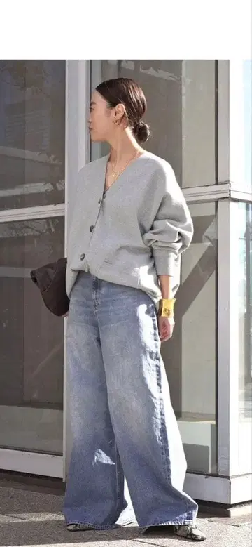 APSTUDIO 그레이 긴팔 가디건