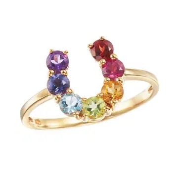 츠츠미 K10 골드 멀티 스톤 반지