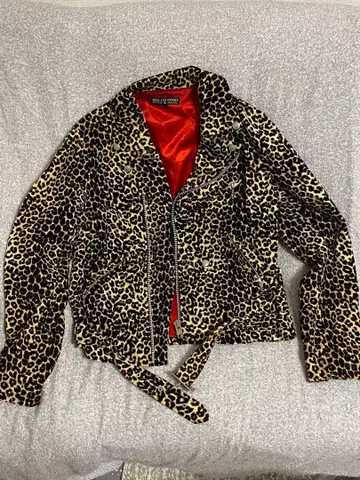 헬캣펑크 레오파드 무늬 라이더 자켓