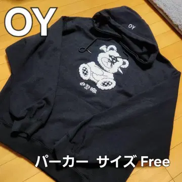 OY 곰 자수 후드티 사이즈 Free