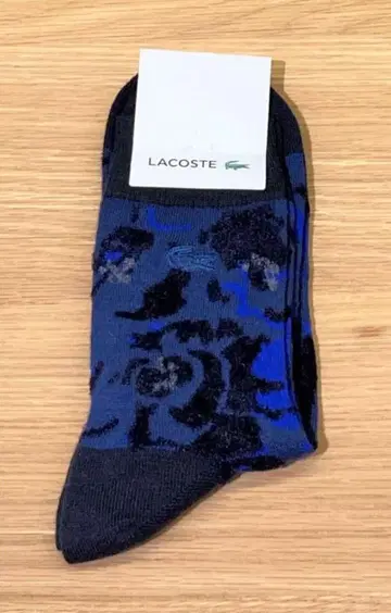 라코스테 일본제 남성용 캐주얼 양말 울 혼방 꽃무늬 네이비 2켤레