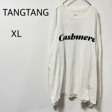 TANGTANG 캐시미어 셔츠 긴팔 로고 코튼 화이트 XL