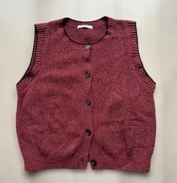 BEAUTY&YOUTH 와인 레드 니트 베스트